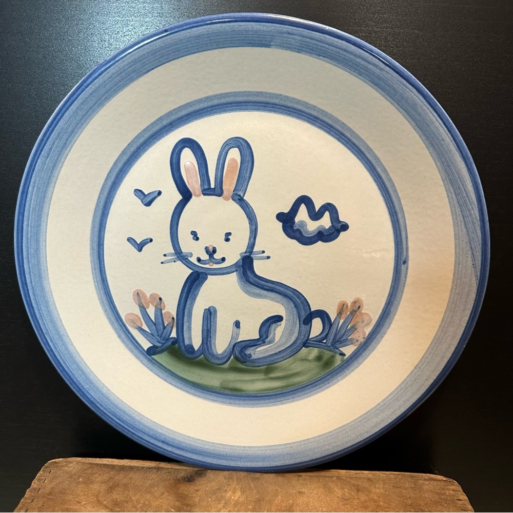 MA Hadley Country Scene Bunny Rabbit Dinner Plate 11 Inch